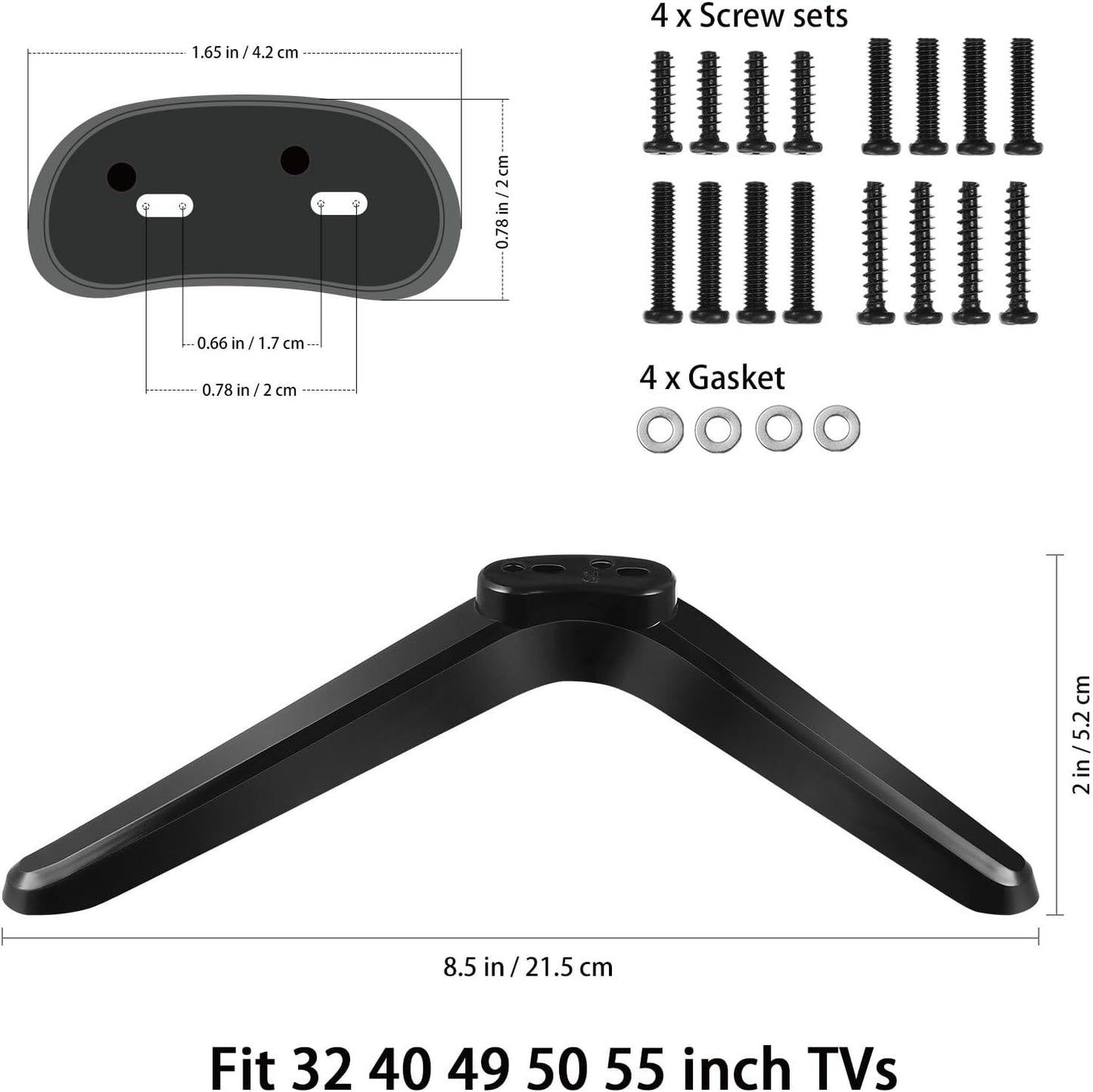 DOITOOL 2 Pack 32-55 inches TV Stand Legs, Universal TV Feet Replacement with Screws for Screens Up to - Easy