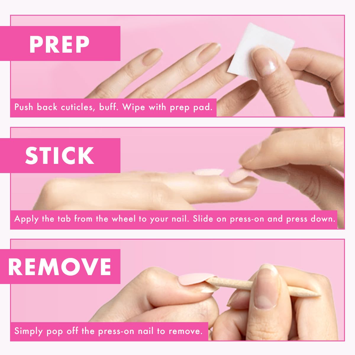 Olive & June Classic Super Stick Mani Press On Nails | No Glue Needed | 32 Tab Nails 16 Sizes | Non-Toxic Tabs Non-Damaging 7-Day Wear | Spring Flowers & Patterns | Short, Round| Happy All Over