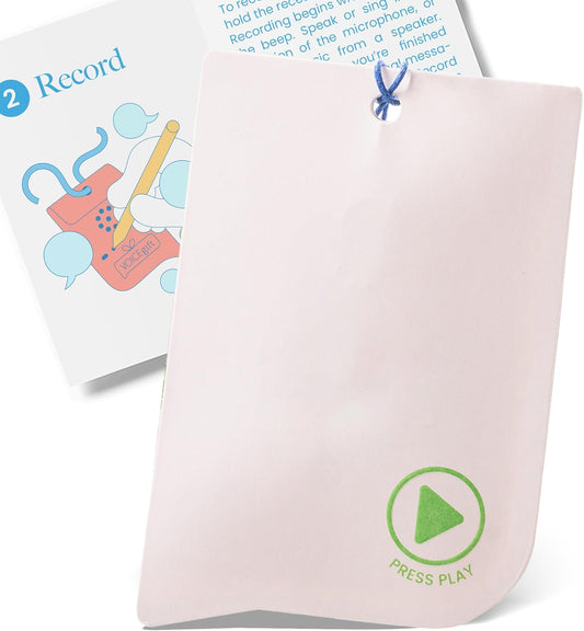 VOICEGIFT 1 Pack Tag Audio Greeting Tag with Voice Recorder, Multi-message Recordable Gift Card with Playback, Record