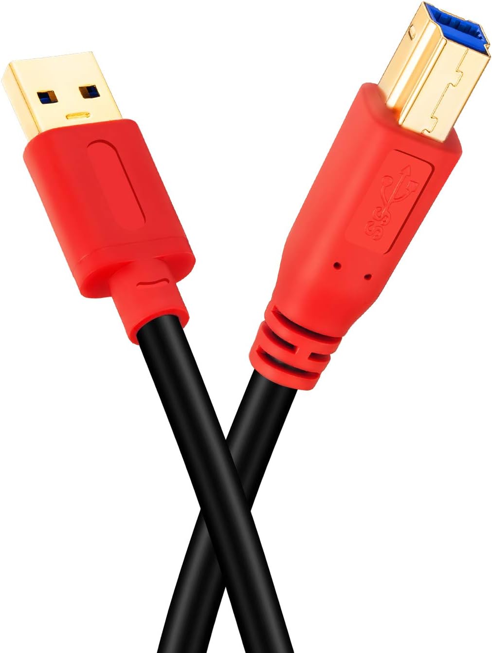 3.0 1.5Ft, (0.5M/1.5Ft) Tan QY USB Cable A Male to B Male Type A to B Male Compatible with Hard Disk