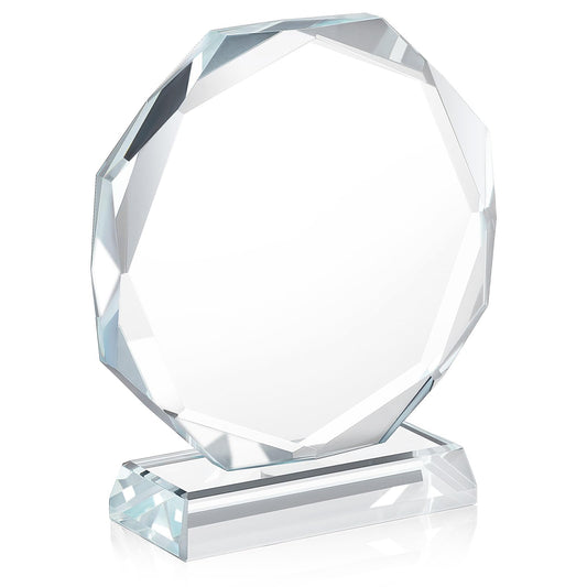 UPKOCH Blank Crystal Trophy, Clear Glass Award for Laser Engraving, Octagonal Plaque for Corporate Achievements, Sports Competitions & Desk Decor