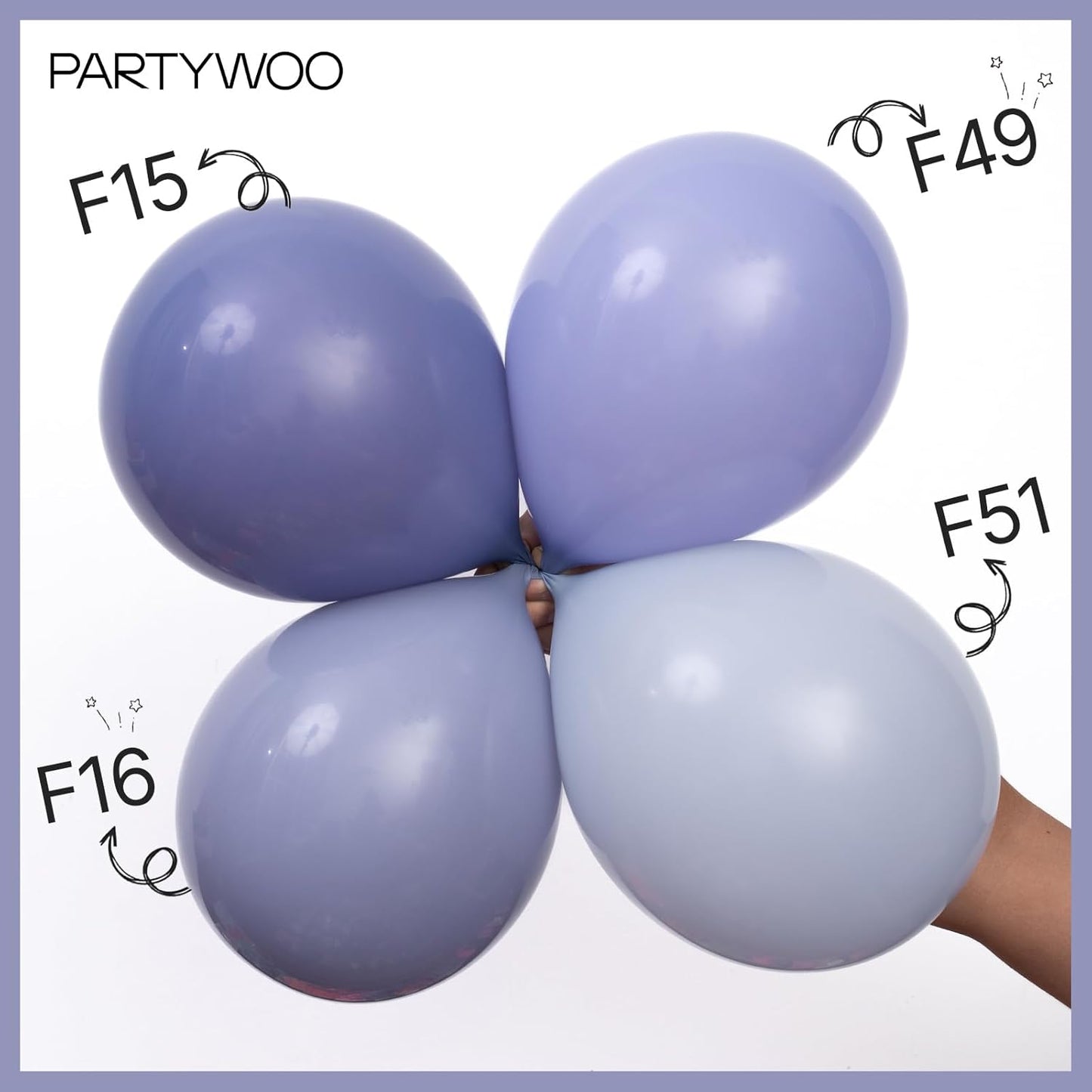 PartyWoo Dusty Blue Balloons - 127-Piece Slate Blue Boho Balloon Arch Kit | Baby Shower & Graduation Decor