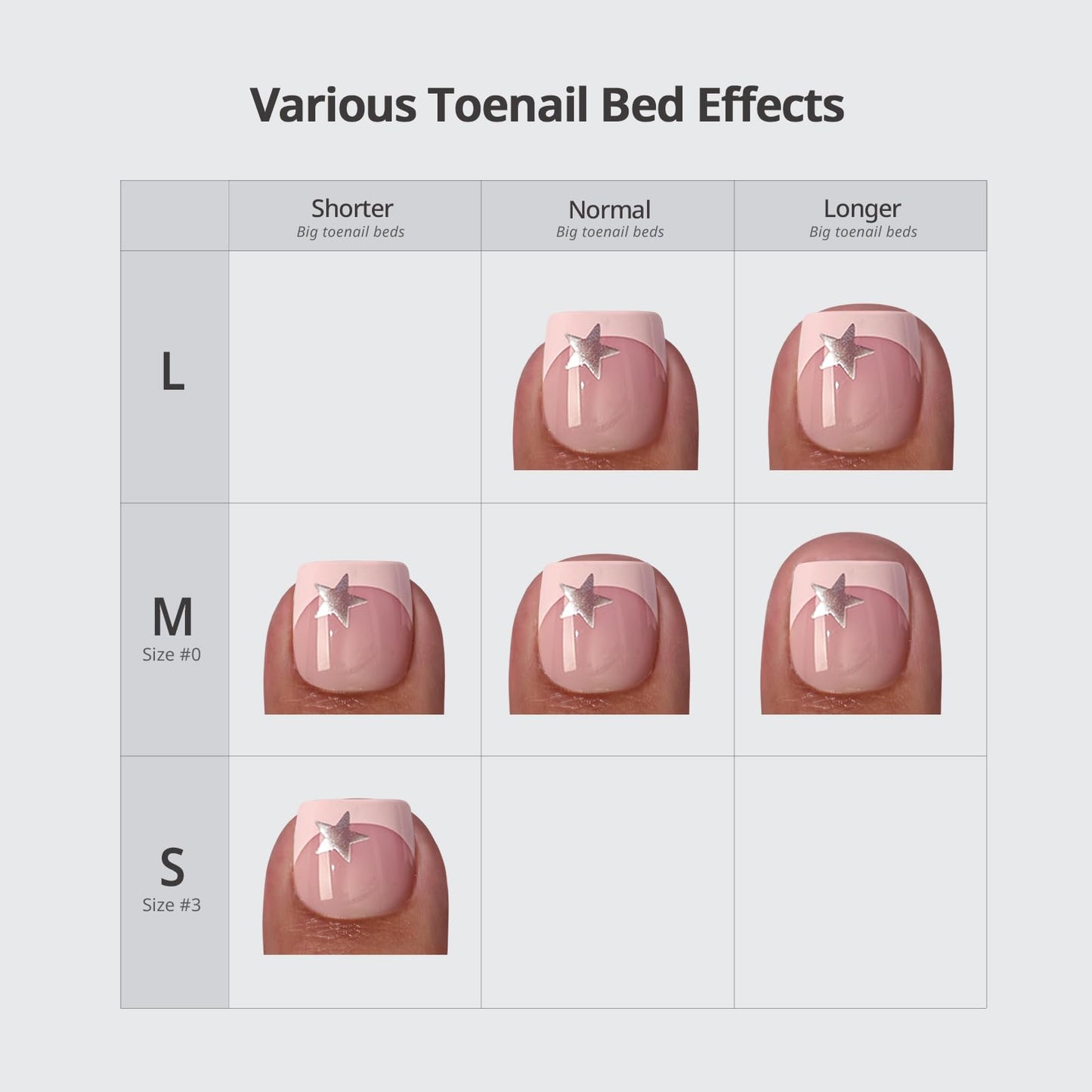 BTArtbox Press On Toenails Short - Shell Glow Pedi, Easy-to-Apply 3D Sculpting Pink French Tip Square Toe Nail Press Ons with Glue and Adhesive Tabs in 15 Sizes - 30 Toenails All-in-One Kit