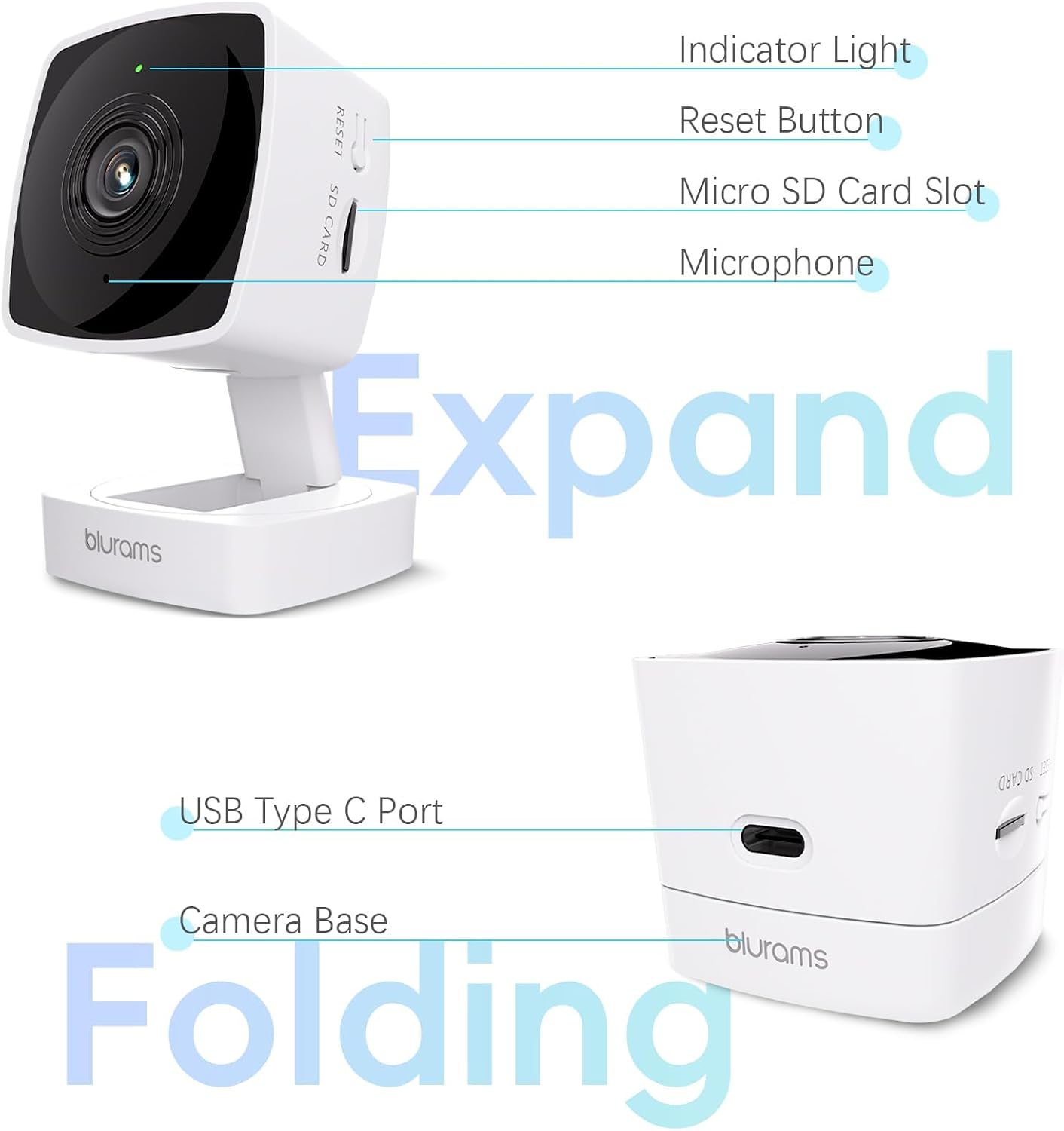 blurams 5GHz 2K 2-Way 6 Cameras for Home Security, Security Camera Indoor, Pet Camera with Phone App, Indoor Camera