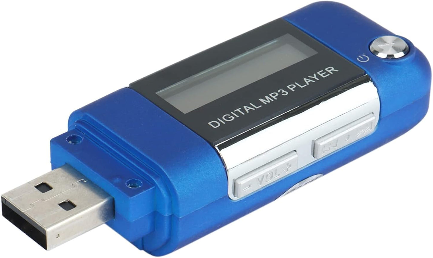 Kqcibz Mp3 4GB 500179214A1 Player U Disk Music Player Supports Replaceable AAA Battery, Recording (Blue)