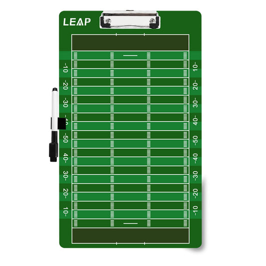 LEAP Coach Board Double Sided Design Premium Dry Erase Clipboard with Dry Erase Marker Pen and Pen Holder for Soccer, Basketball, Ice Hockey, Baseball, Football