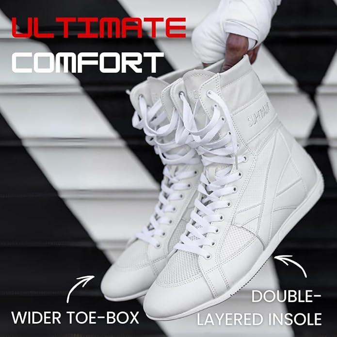 Superare Boxing Shoes ??MMA Kick Boxing Pro Fighting Boots and Training Workout Shoes for Men and Women