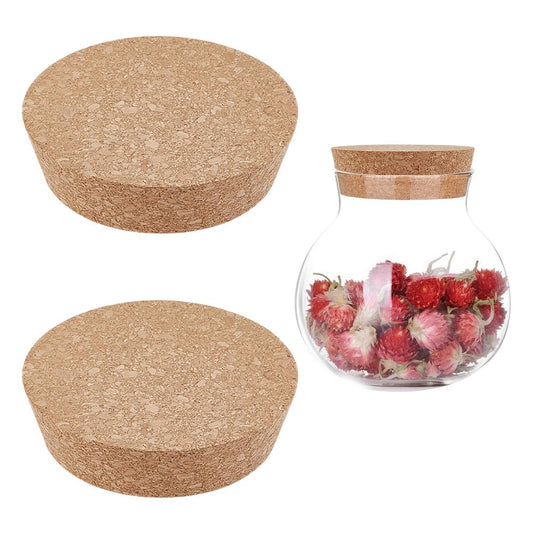 AHANDMAKER 2Pcs Large Cork Lids for Jars, 4.1-4.76 Inch Tapered Cork Plugs, Cork Bottle Stoppers, Wood Replacement Corks for Mason Jars, Glass Bottles, Canning Jars, Decorative Bottles and DIY Crafts