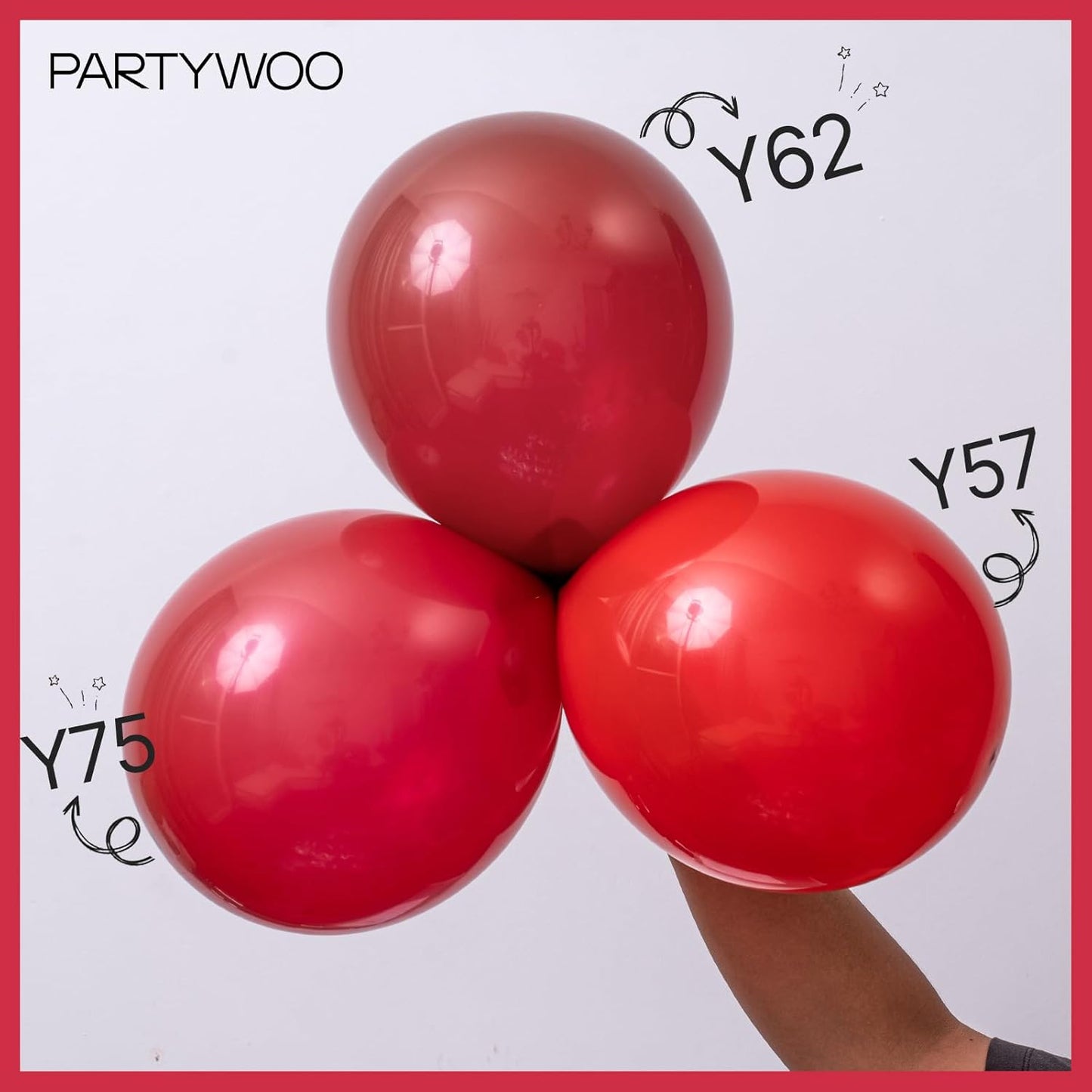PartyWoo Burgundy Balloons - 100pcs 12 Inch Dark Red Latex Helium Balloons for Celebrations