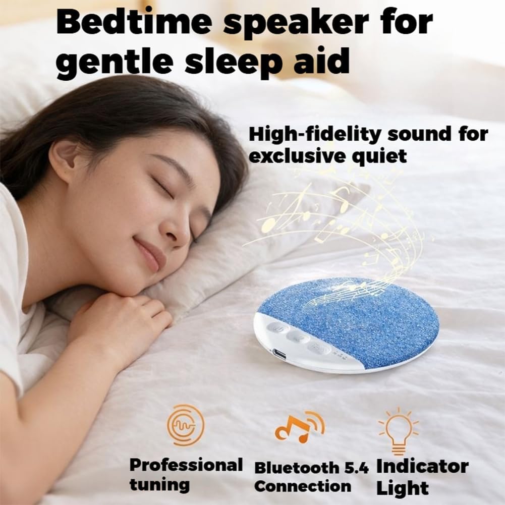 5.4 Bluetooth Pillow Speaker for Sleeping, Under Pillow Speaker Bluetooth with White Noise, Ultra Slim Blue-Tooth
