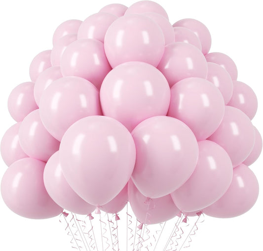 Voircoloria 110pcs Light Pink Balloons - 12 Inch Pastel Latex Party Decorations for Birthdays & Showers