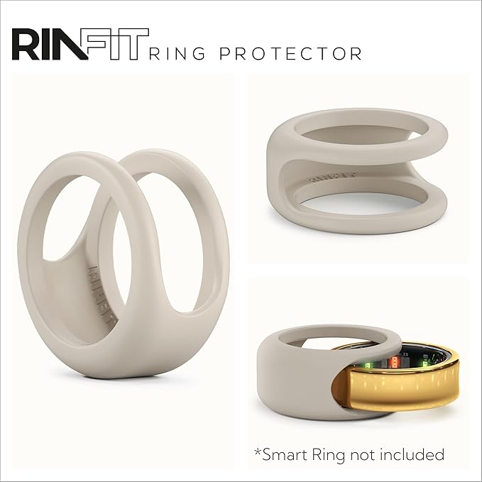 Rinfit Smart Ring Protector - Silicone Ring Enhancer for Active Lifestyle and Gym - StyleFit U.S. Design Patent - Stone, Size 12