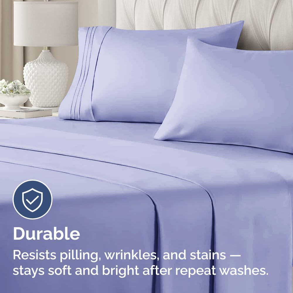 Skiennix Standard Pillow Cases Set of 2 - Ultra-Soft Hotel Quality - Comfy, Wrinkle-Free & Stain Resistant - Lavender