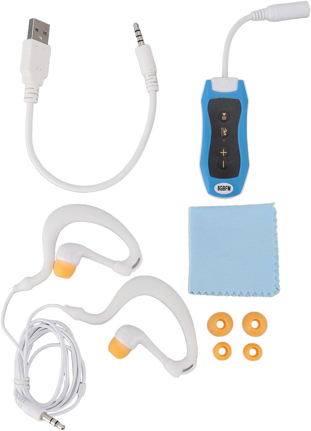 TIKATARER IPX8 MP3 Swimming, (8GB) Player, Rechargeable Audio Player, Underwater Headphones with Earphone, Ideal