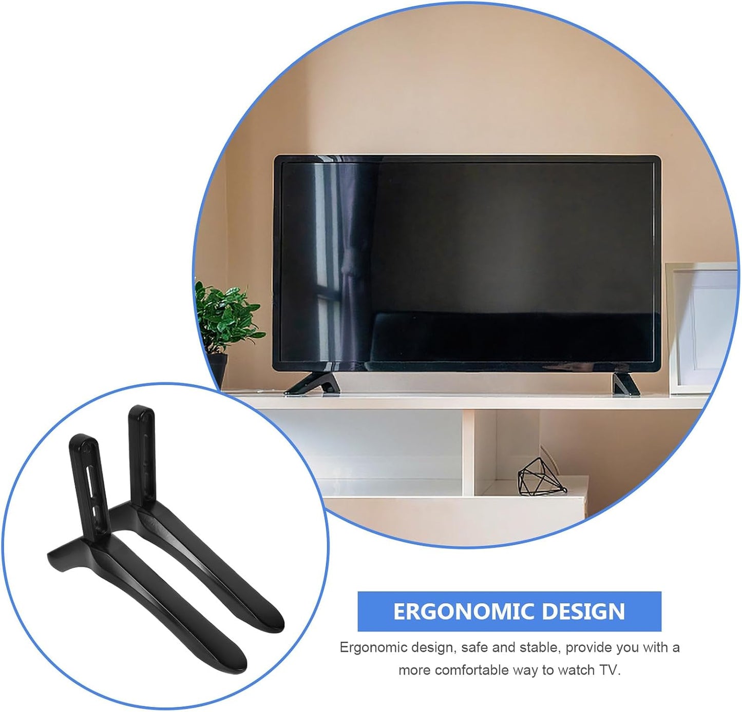 CHICAMPERA Tv Base Stand Pedestal Bracket with Screws Black Desktop Tv Mount Holder for Flat Screen Televisions