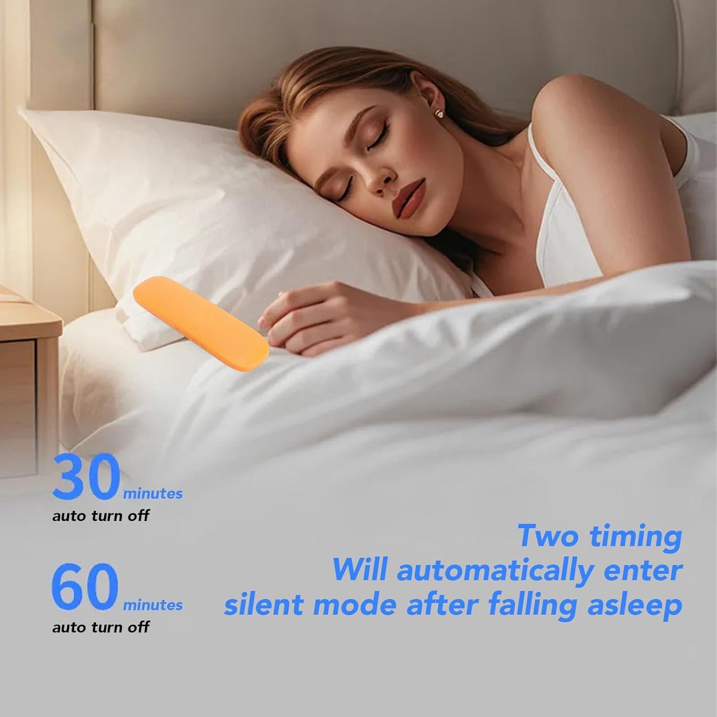 LAISANIM Onset White Noise Sleep Speaker, Portable Bluetooth Pillow Speaker with HiFi Sound Output and Memory Card