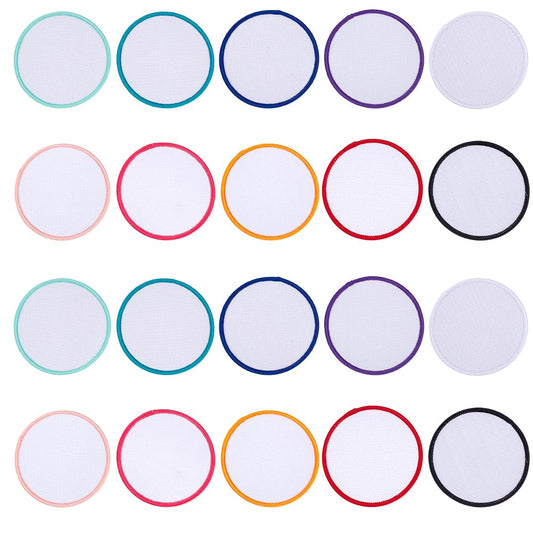GOMAKERER 80 Pcs 10 Colors Sublimation Patches Bulk, 2.76 Inch Iron On Blank Patches Repair Appliques for DIY Crafts Hats Caps Shoes Backpack Bags Uniforms