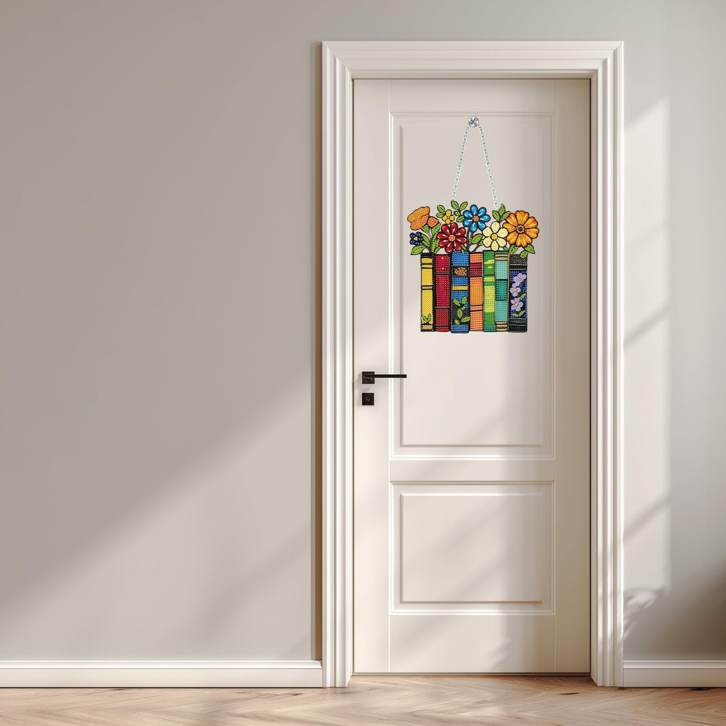 Book Hanging Diamond Art Kits for Adults, Flowers Diamond Art Suncatchers, 5D Gem Art, Sun Catchers Indoor Window Acrylic DIY Crafts for Gift Home Decor