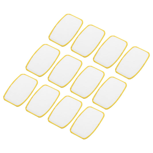 MECCANIXITY 40pcs Sublimation Patch Blank, 10x6cm/3.94x2.36 Inch Oval Rectangle Fabric Iron-on Blank Heat Transfer Repair Patch for DIY Crafts Caps Clothes, White with Yellow Border