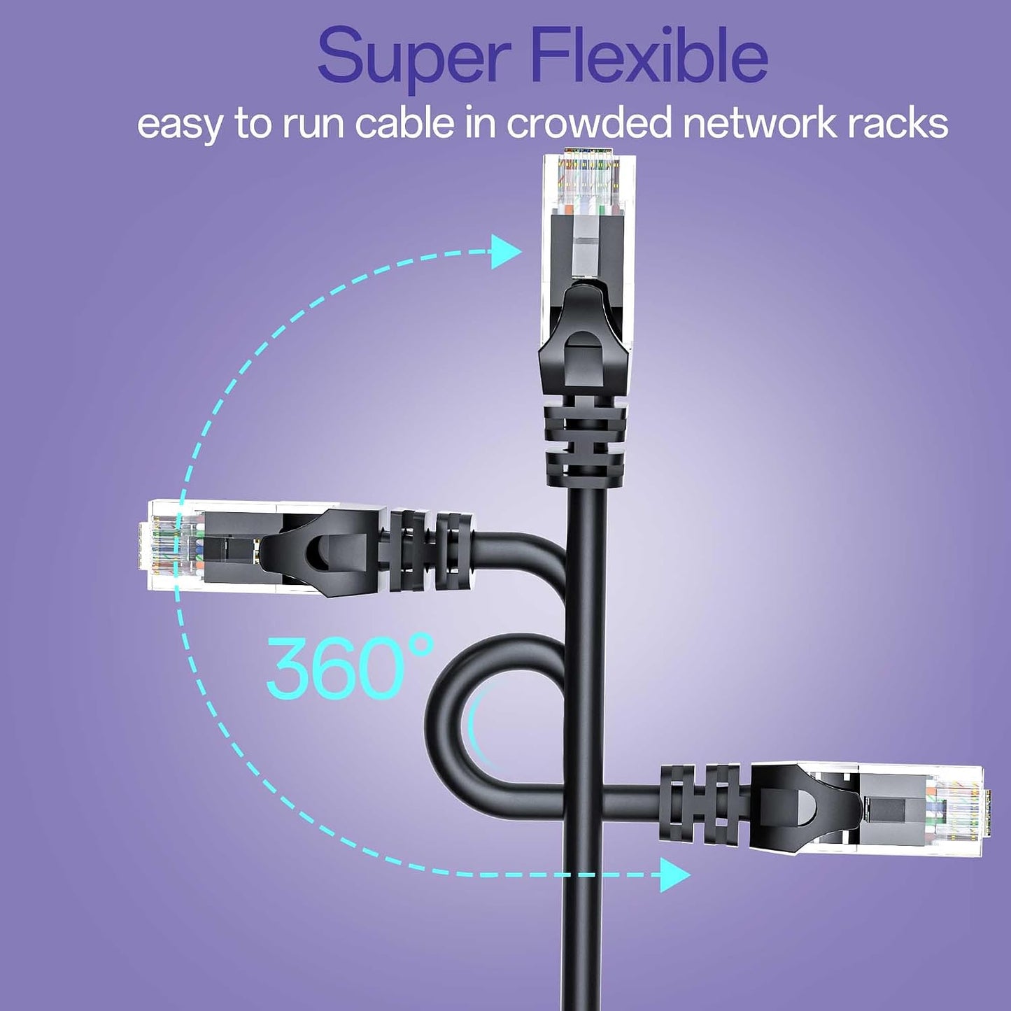 10Gsupxsel 6 3FT 10Pack, Cat6 10Gbps, Cat6 6 Cat Ethernet Cable Ethernet Patch Cable High-Speed UTP Network Cable Pure
