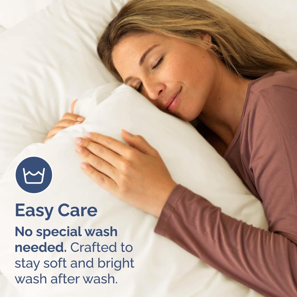Queen Pillow Cases by [Brand Name] - Ultra Soft Hotel Quality Covers - Wrinkle Free & Stain Resistant - 4 Piece Set in Off White