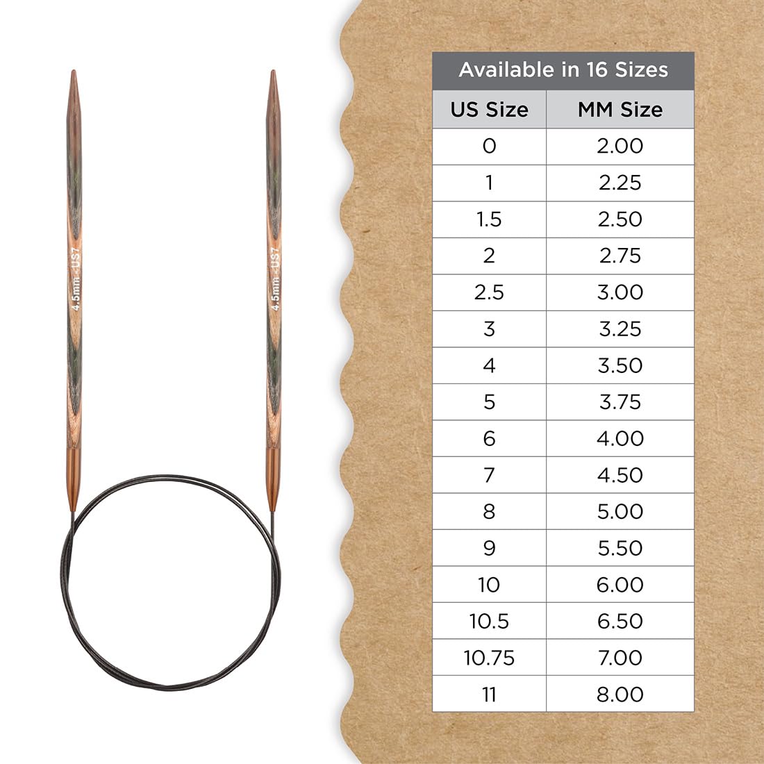 Knitter’s Pride Terra Fixed Circular Needles 40"" (100cm) – US Size 7 (4.5mm)