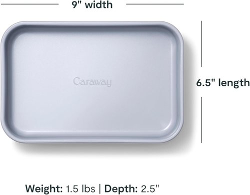 Caraway Nonstick Baking Pan - 9” x 6.5” Deep Ceramic Dish, Non-Toxic & PTFE Free - Ideal for Casseroles & Lasagna - White
