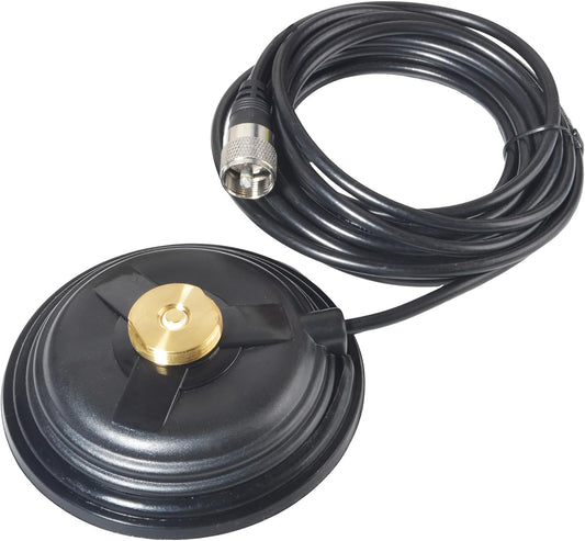 TWAYRDIO 4.3in 16.4ft RG58 PL259 NMO Antenna Mount, NMO Magnetic Mount with Low Loss Coaxial Cable Plug for VHF UHF HF