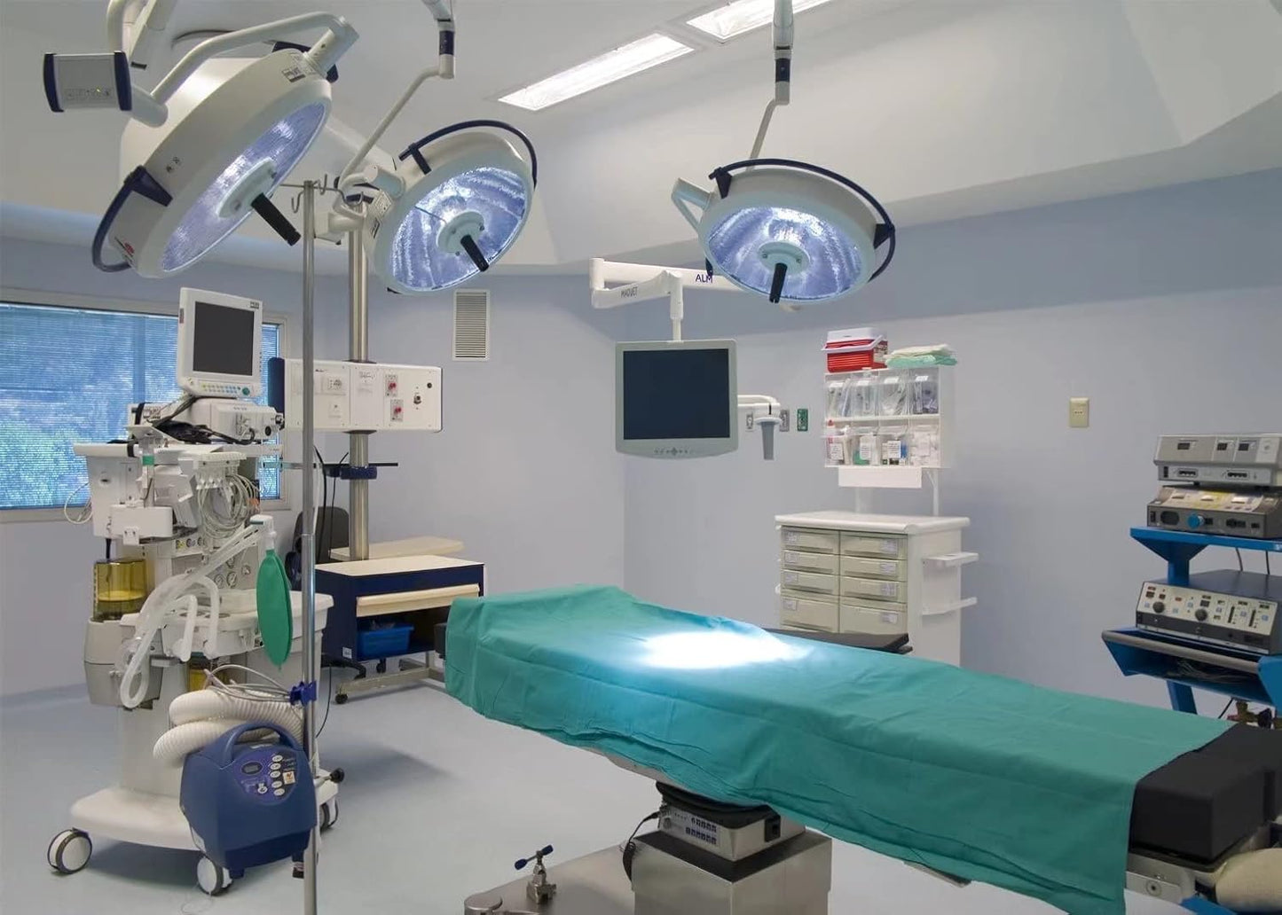 BELECO 5x3ft Hospital Backdrop Fabric Operating Room Backdrop Doctor Surgery Anesthesia Bed Sickbed Medical Equipment