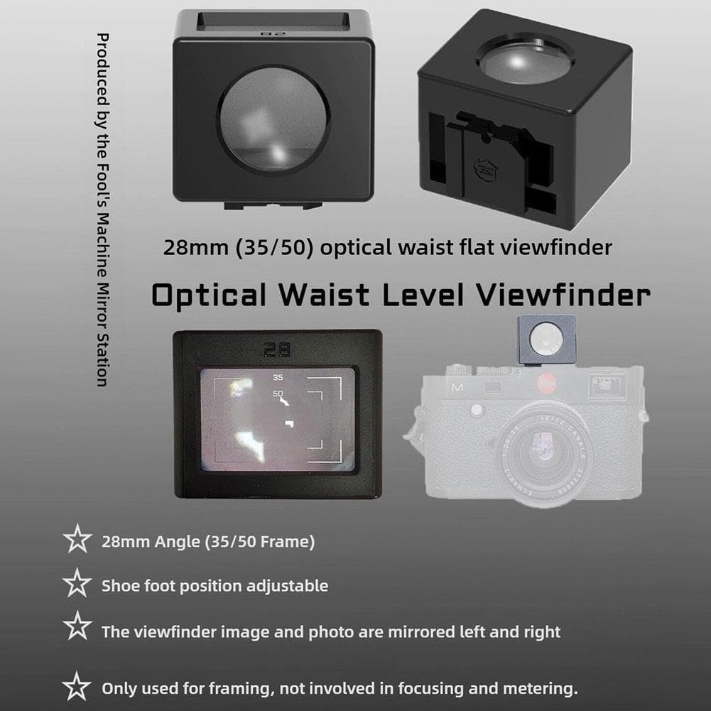 Generic 28mm Optical Waist Level Viewfinder, Replacement Camera External Optical Viewfinder Waist Level Finder