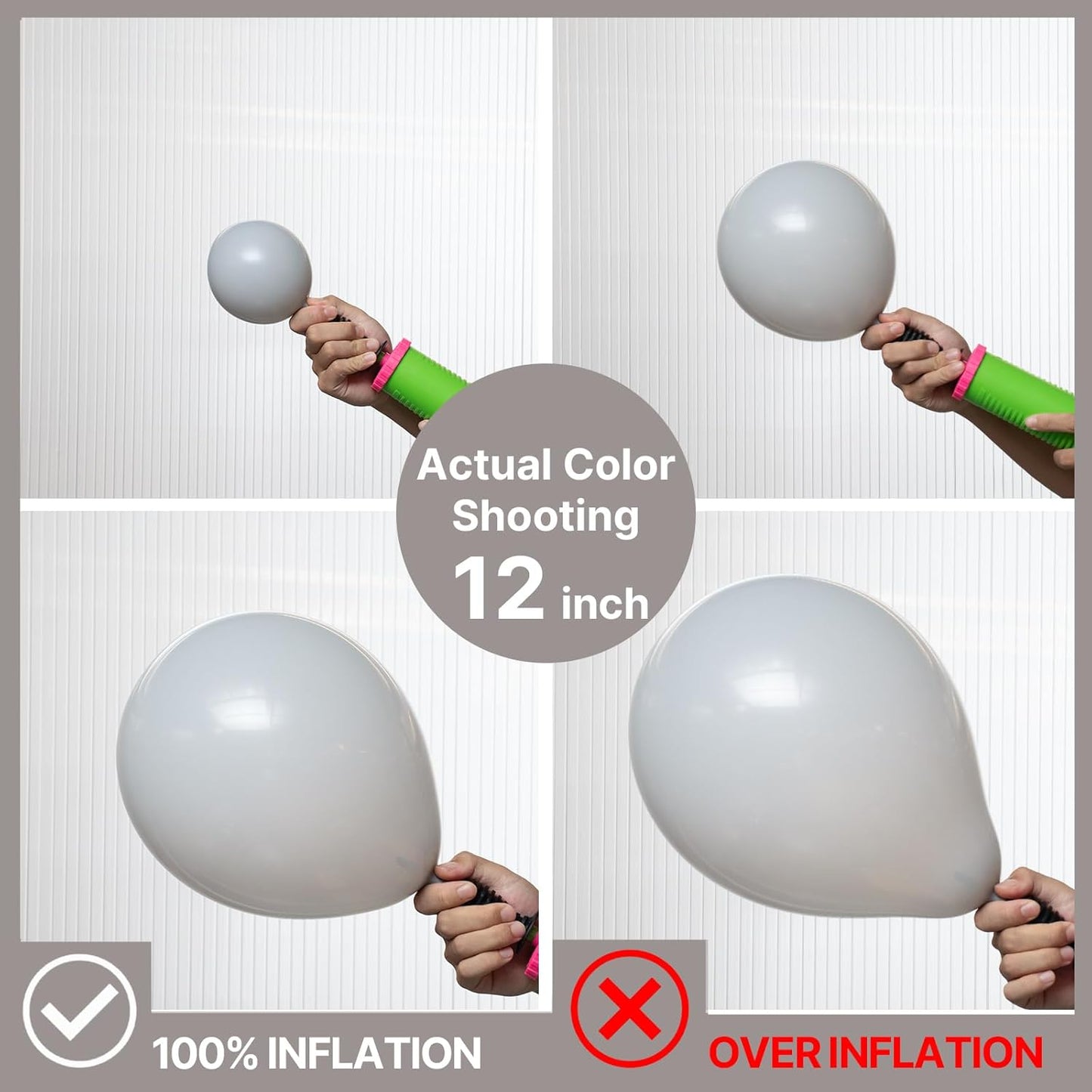 PartyWoo Gray Balloons - 140-Piece Matte Gray Latex Balloon Arch Kit for Baby Showers, Graduations & Birthdays