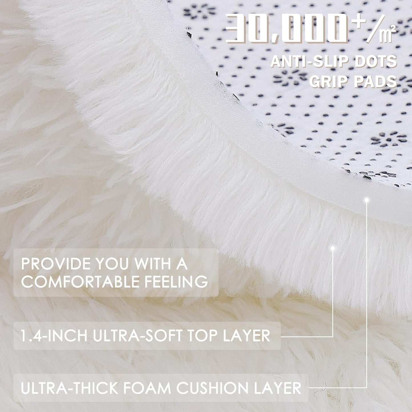 OLANLY 2x8 Machine Washable Runner Rug - Soft Fluffy Shaggy Design for Bedroom & Hallway | Ivory Color