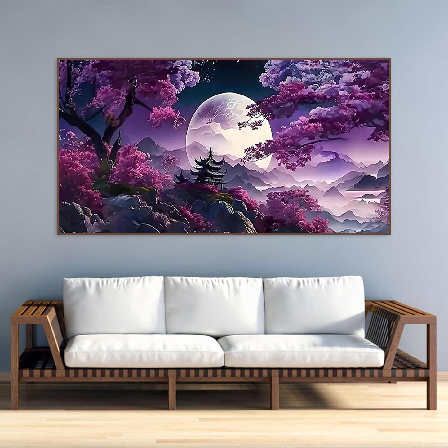 BOHADIY 5D Large Diamond Art Painting,Moon Diamond Painting Kits for Adults,DIY Full Drill Mountain Crystal Rhinestone Arts and Crafts,Tree Gem Art Painting with Diamond Home Wall Decor27.5 X 15.7inch