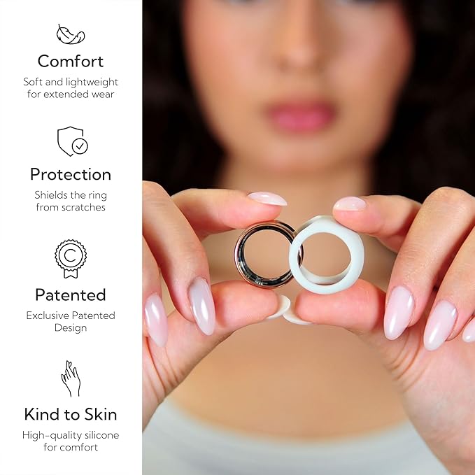 Rinfit Smart Ring Protector - Silicone Ring Enhancer for Active Lifestyle and Gym - StyleFit U.S. Design Patent - Stone, Size 12