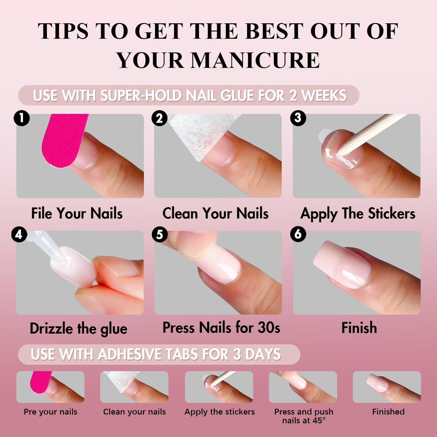 KQueenest Light Blue Press On Nails Long Square - Summer Press On Nails Medium Coffin, Sheer Soft Blue Fake Nails with Glue, Glossy Opaque, Reusable Soft Gel Glue on Nails for Manicure Gift, 24 Pcs