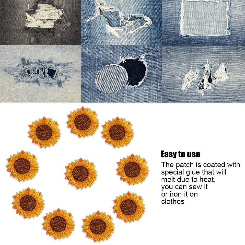 20pcs Sunflower Embroidered Patch Accessories DIY Patches Sew On/Iron On Embroidered Patches Backpack Clothing