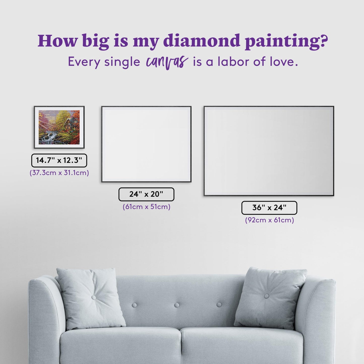 DIAMOND ART CLUB Golden Cabin Dreams Diamond Painting Kit, Fun DIY Crafts for Adults, Square Diamond Art Canvas, 14.7" x 12.3" (37.3 cm x 31.1 cm)