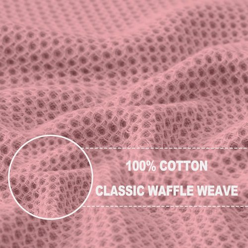 Homaxy Kitchen Dish Towels - 100% Cotton Waffle Weave, Ultra Soft & Absorbent, 13 x 28 Inches, 4-Pack in Dried Rose