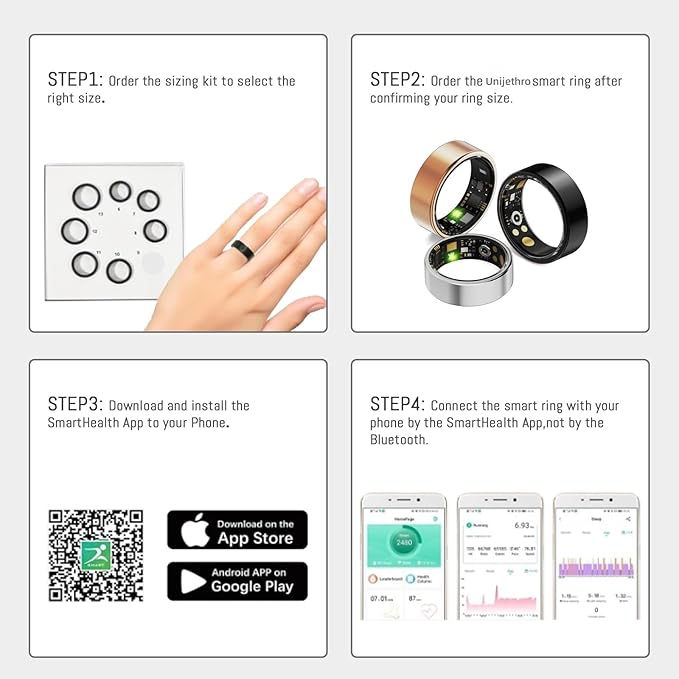 Smart Ring For Women Men, Health Tracker with Heart Rate/Blood Oxygen/Blood Pressure/Sleep Monitoring/Step Counting, IP68 Waterproof Fitness ring, No App Fees for iPhone & Android (Lavender Pink, 10#)