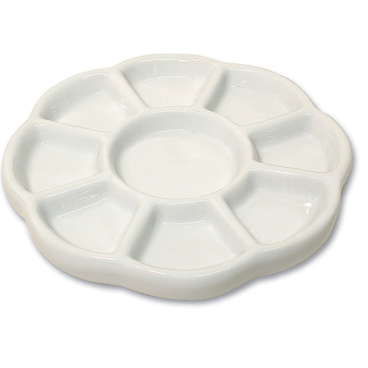 The Beadsmith Ceramic Mixing Palette, Sunflower Design Bead Tray, Arts & Crafts Accessories Organizer, 5.5' x 5.5' x .5', 9 Compartments (1 Palette)
