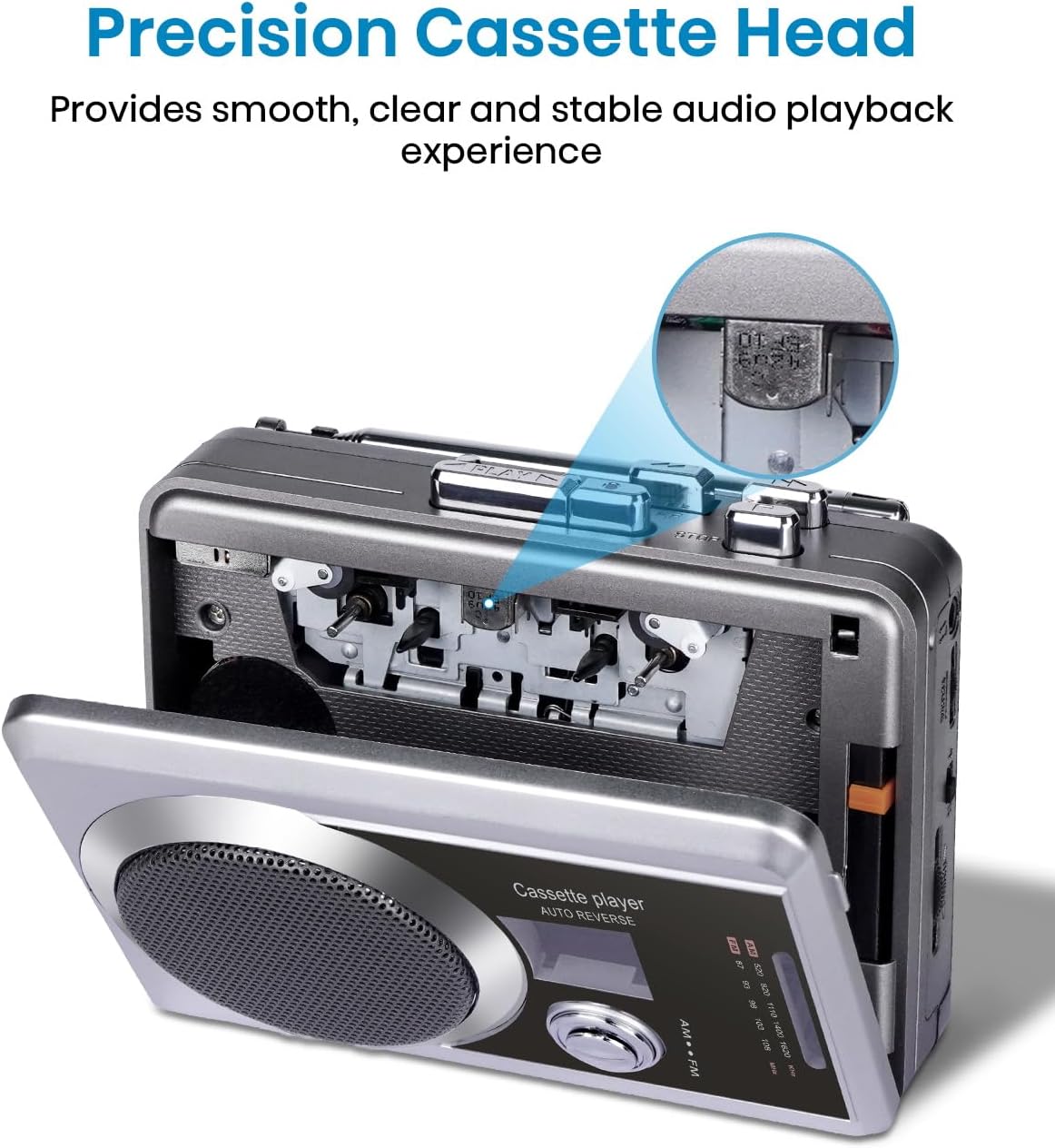 DIGITNOW Cassette Cassette Player Recorder, Retro AM/FM Radio, Portable Audio Player Speaker Device with Built