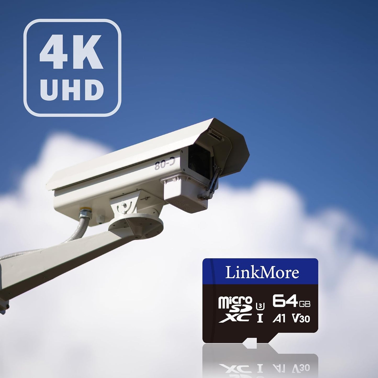 LinkMore XV13 64GB (2pack) A1 U3 V30 10, 95 45 MicroSD Memory Card, MicroSDXC UHS-I Class Read Up to MB/s, Write Up