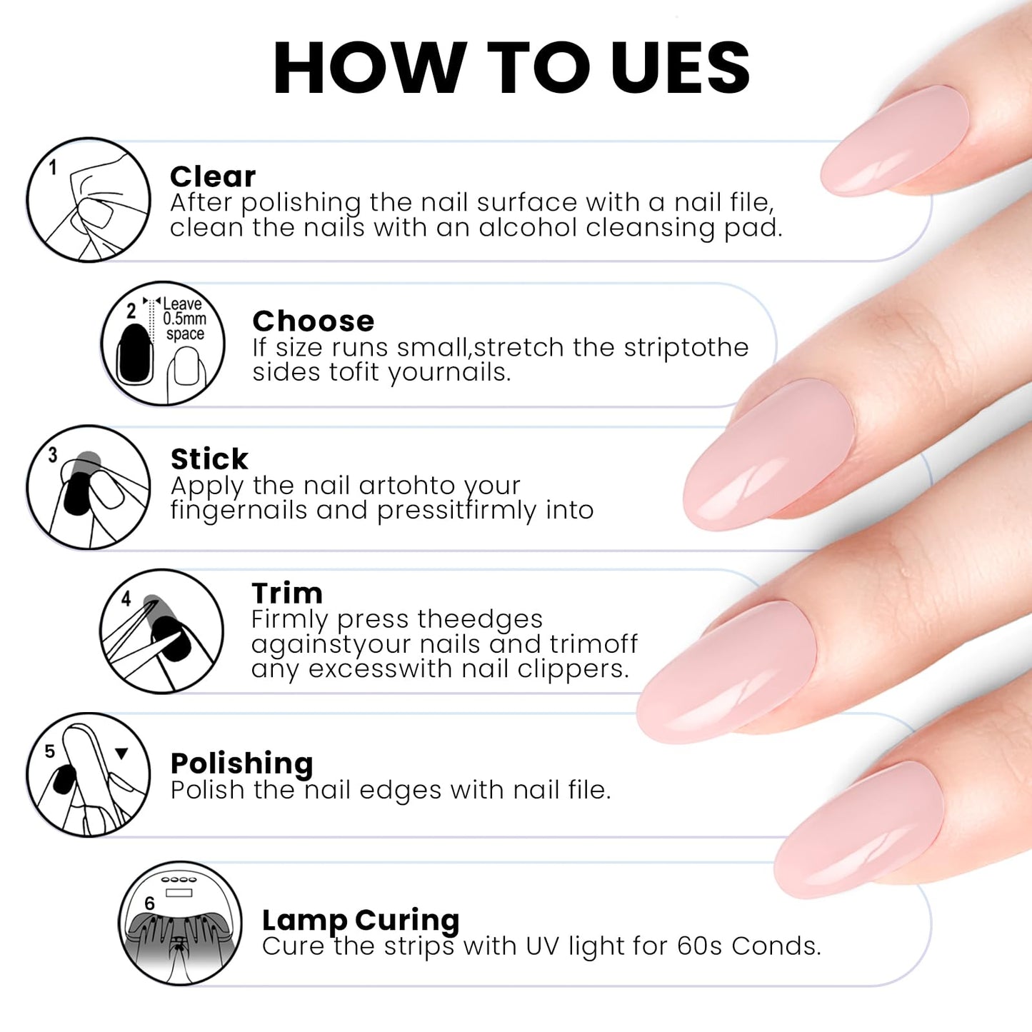 OAUEE Semi Cured Gel Nail Strips | Gel Nail Stickers with UV Light Required | Salon Quality, Easy Application and Removal（Purple Butterfly Cat's Eye）