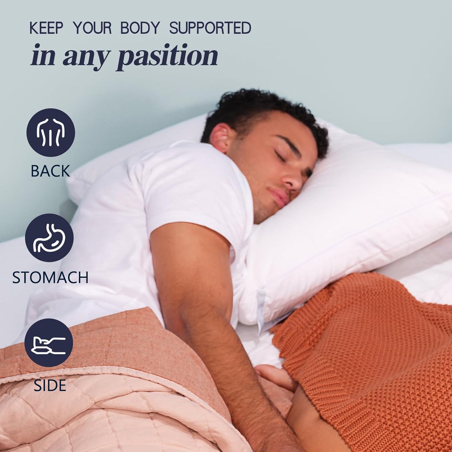 Skiennix Cooling Adjustable Pillows - Luxury Standard Size Set of 2 for Side Sleepers | Soft & Firm Comfort