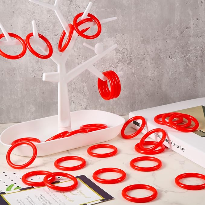 Civaner 72 Pcs Ring Toss Rings Game Plastic Carnival Ring Toss for Speed Agility Practice, Fun Target Toys Carnival Halloween Party Favors Throw Bottle Sports Yard Family Game
