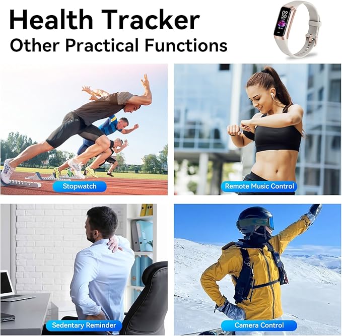 Fitness Tracker with 24/7 Heart Rate, Blood Oxygen Blood Pressure Sleep Monitor, Activity Trackers 5 ATM Waterproof,Step Calorie Counter Pedometer Health Smart Watch for Women Men (Beige)