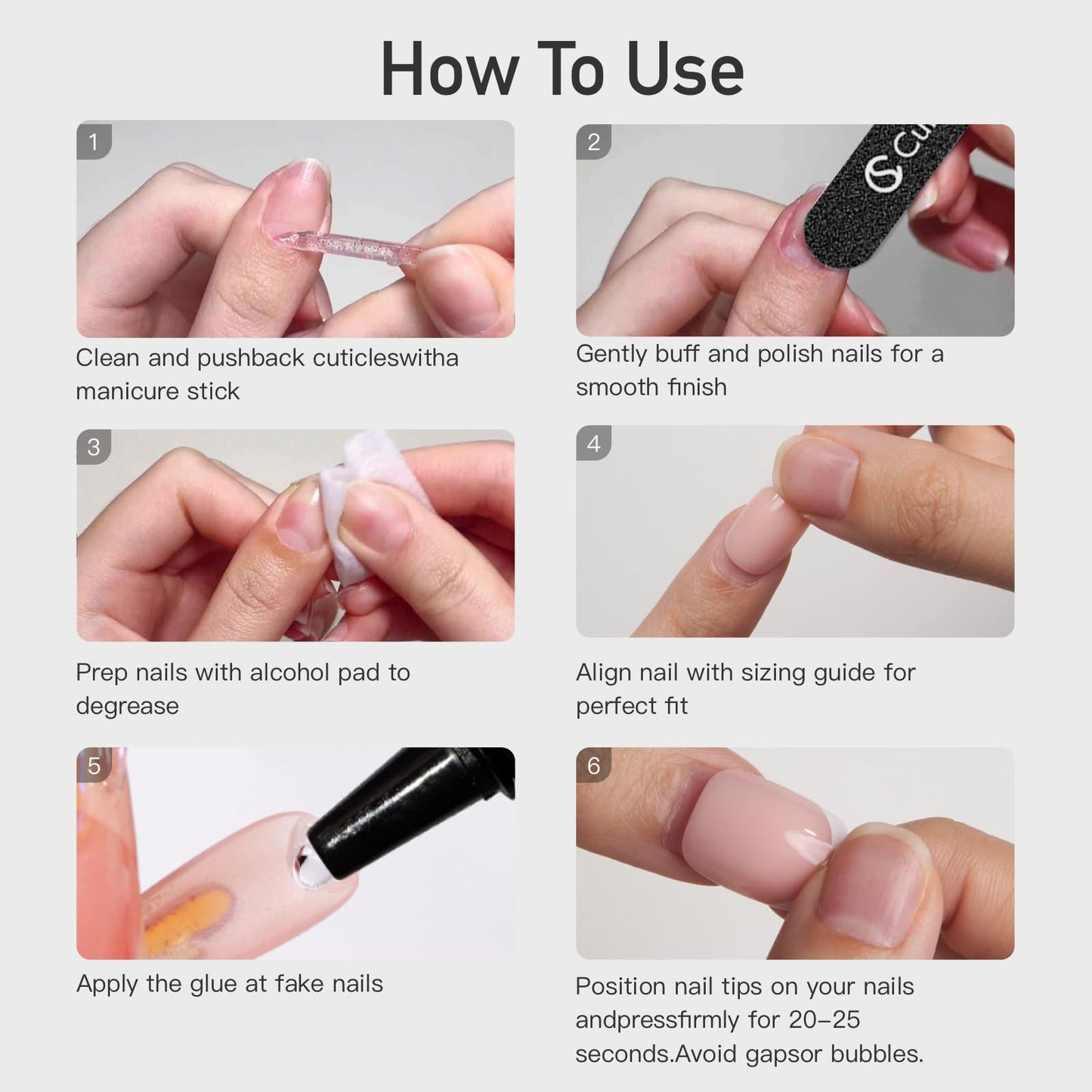 Curvlife Press On Nails – Soft Gel Salon Quality False Nails with Glue, Long Lasting Daily Nail Tips for Women (Pink Nails with Glitter Lines, Medium)