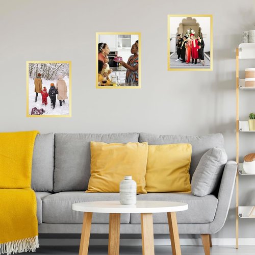 JCJMY 14x19 Gold Picture Frame - Shatter Resistant Plexiglass for Horizontal & Vertical Wall Display