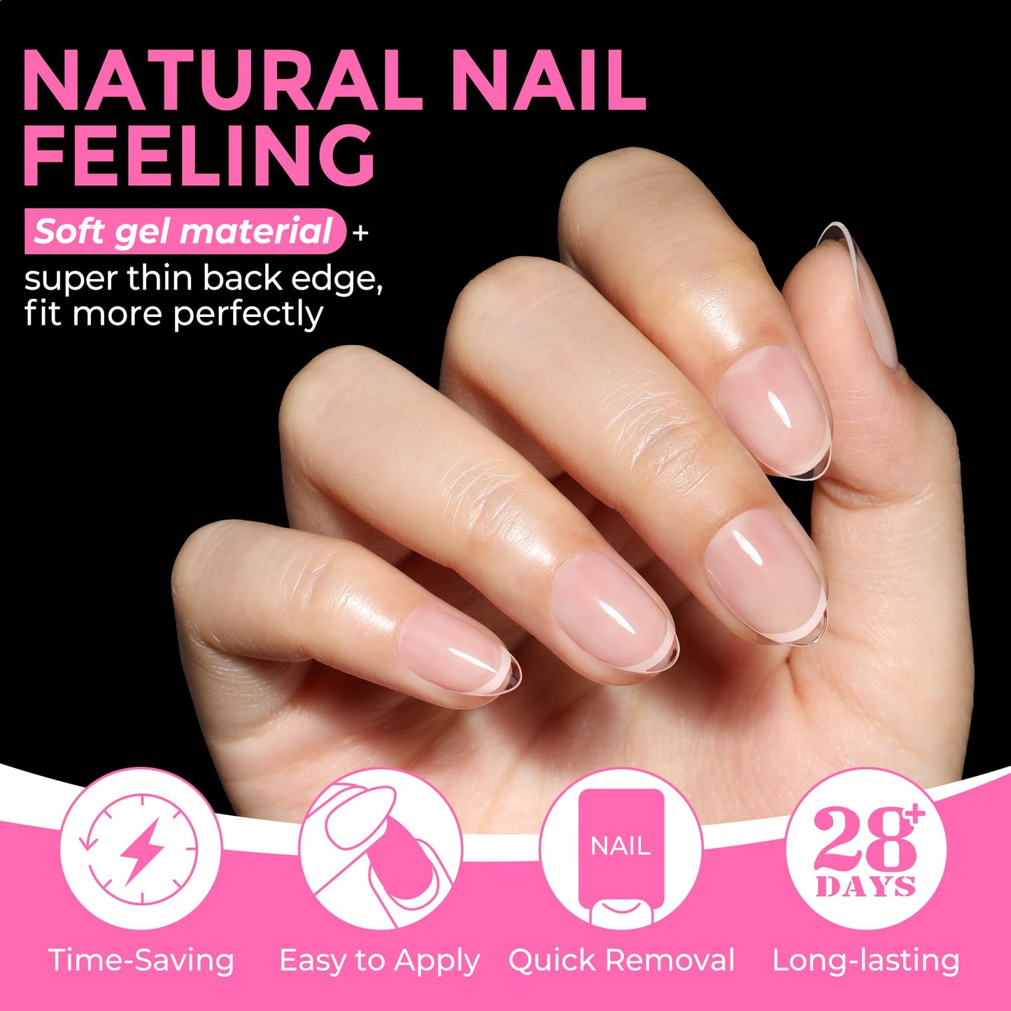UNA GELLA Extra Short Almond Nail Tips Full Cover 216PCS Gel Nail Tips Short Almond Shaped Nails Tips Soft Gelly Gel Clear Fake Nails Tip for Acrylic Nail Tip Soak Off Home DIY Salon Nails 12 Sizes