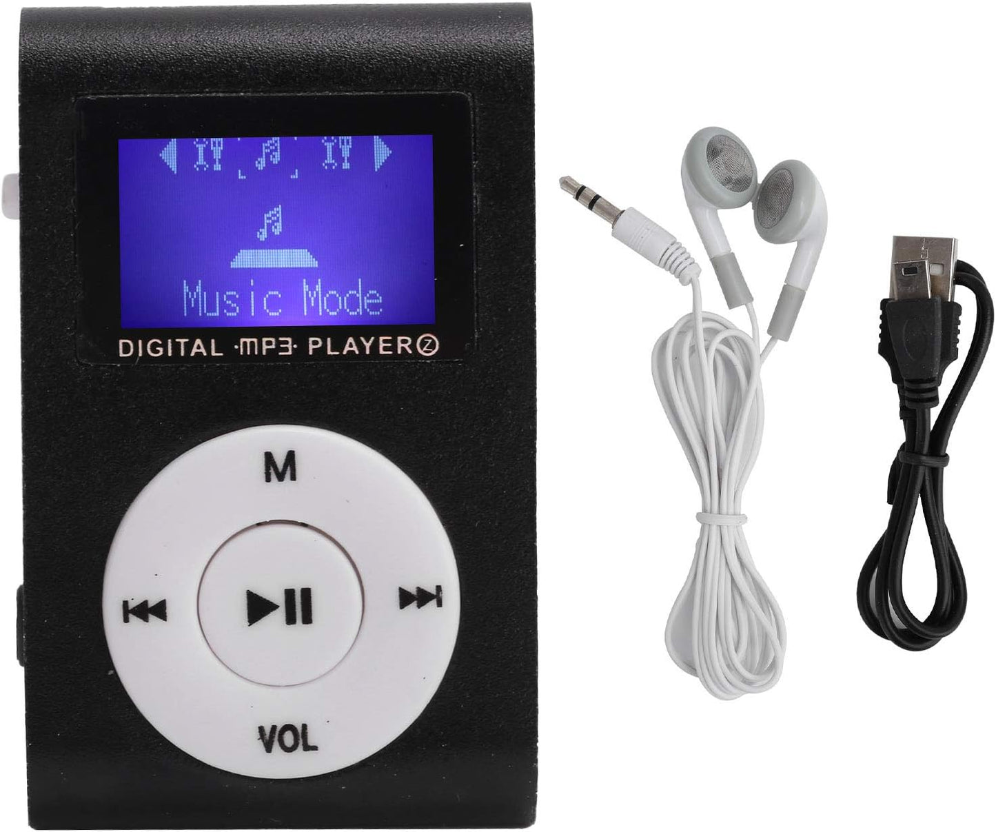 Faceuer MP3 MP3 Player, Portable Mini Music Player BackClip LCD Screen Music Player for Walking Running